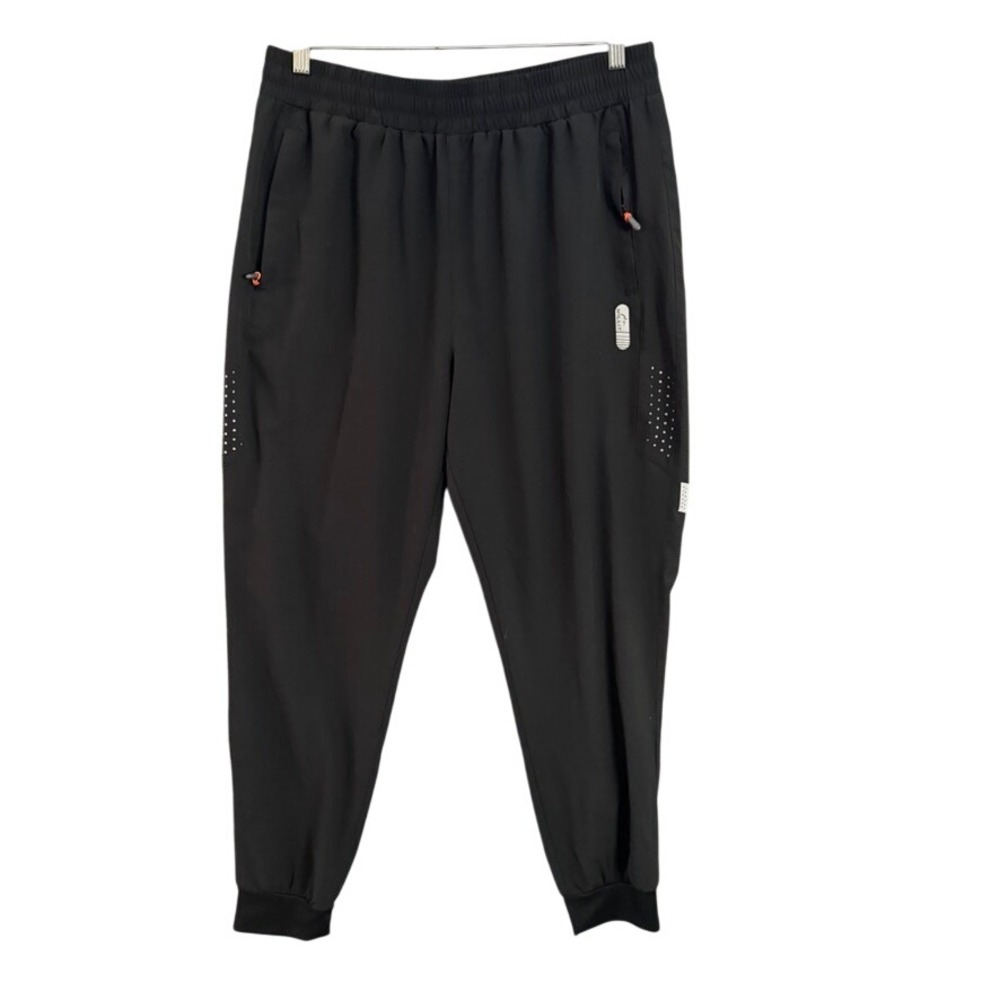Willit Mens Active Joggers Black Athletic Running Pants XL Reflective Zippered